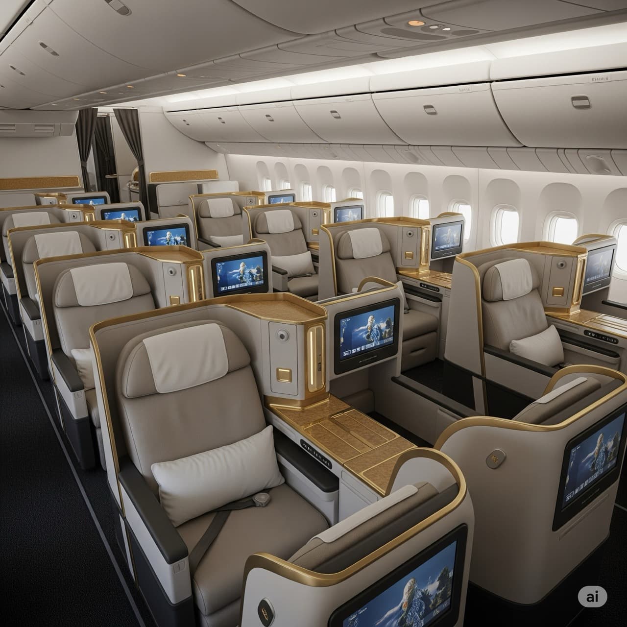 Business class cabin interior
