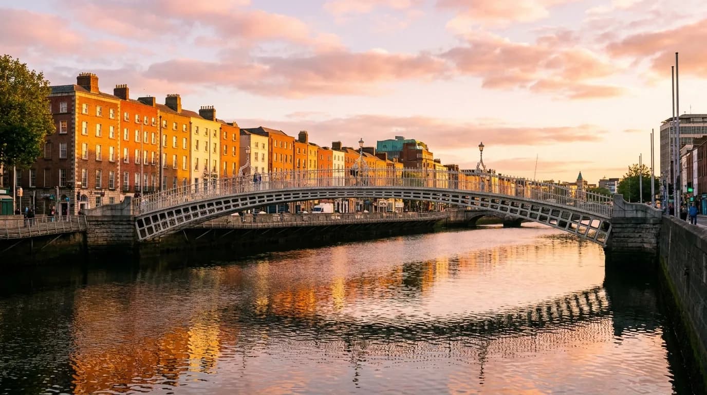 Dublin at golden hour - Aer Lingus Business Class destination