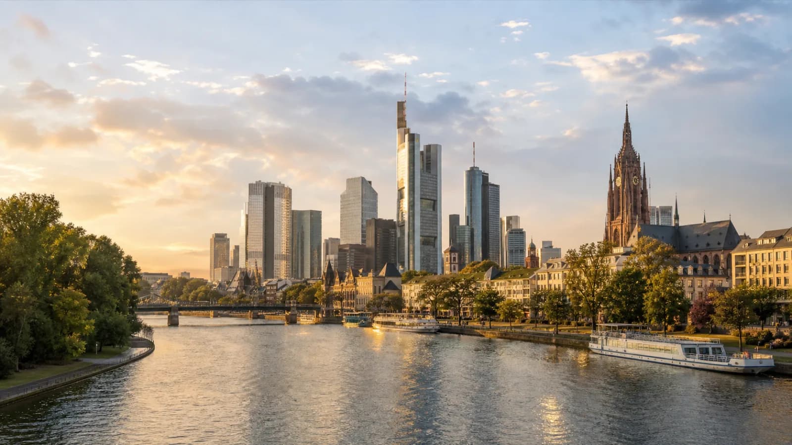 Frankfurt at golden hour - Lufthansa Business Class destination