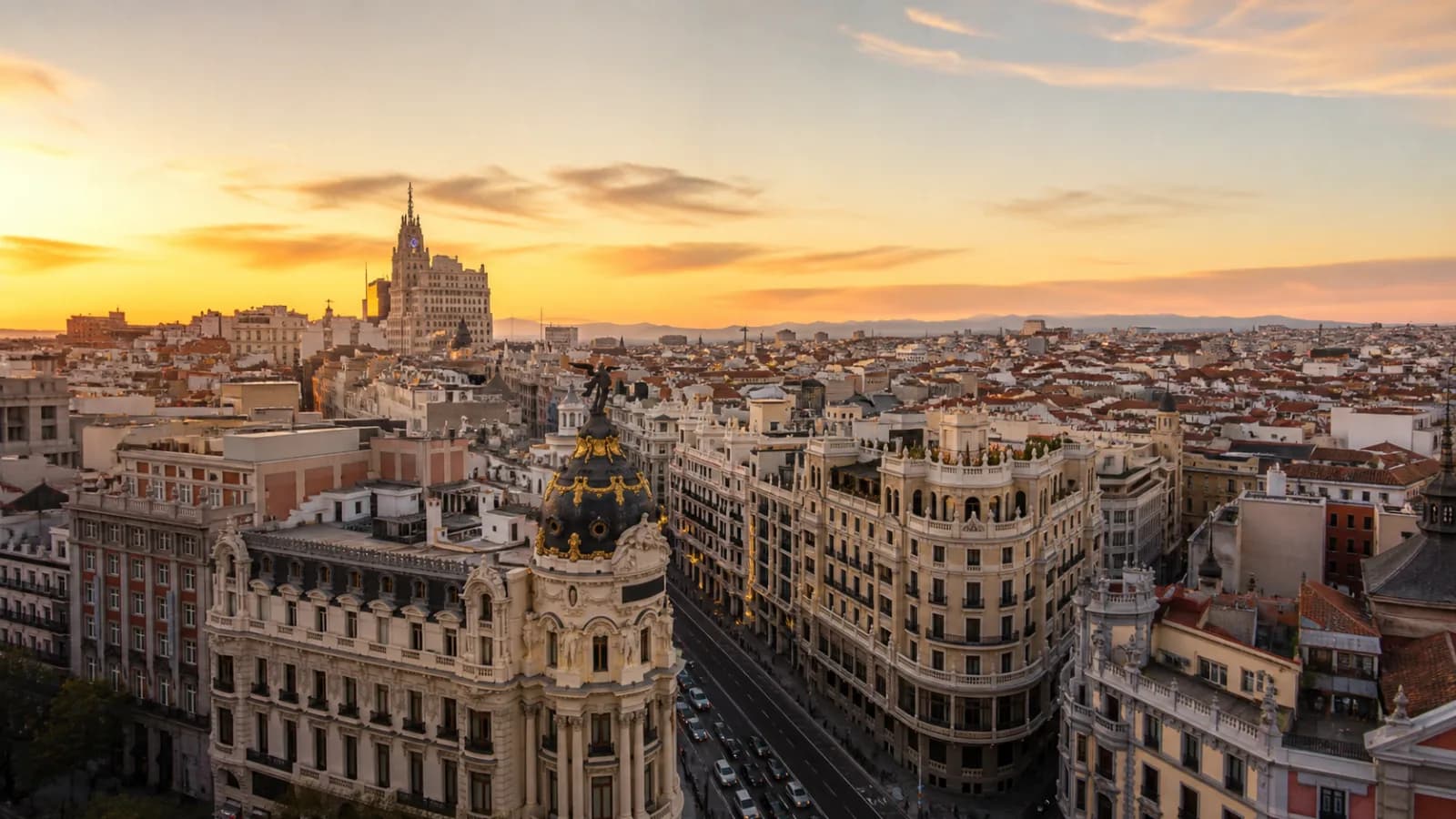 Madrid at golden hour - Iberia Business Class destination