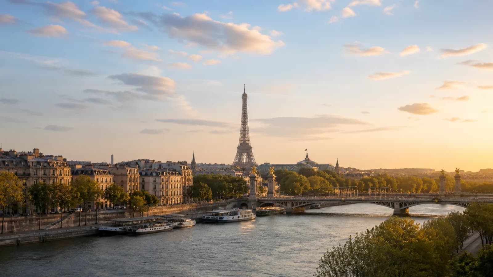 Paris at golden hour - Air France Business Class destination