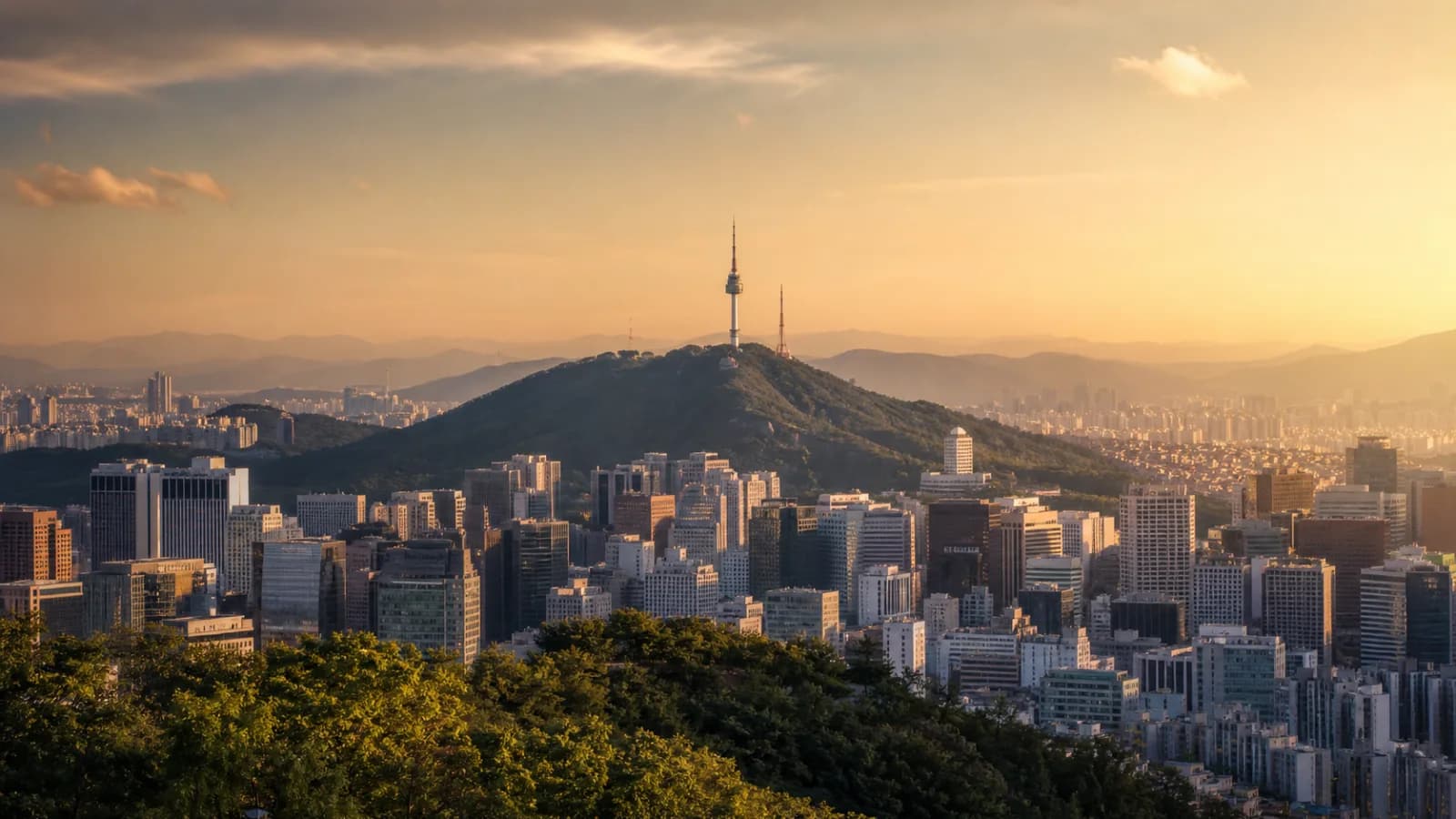 Seoul at golden hour - Korean Air Business Class destination