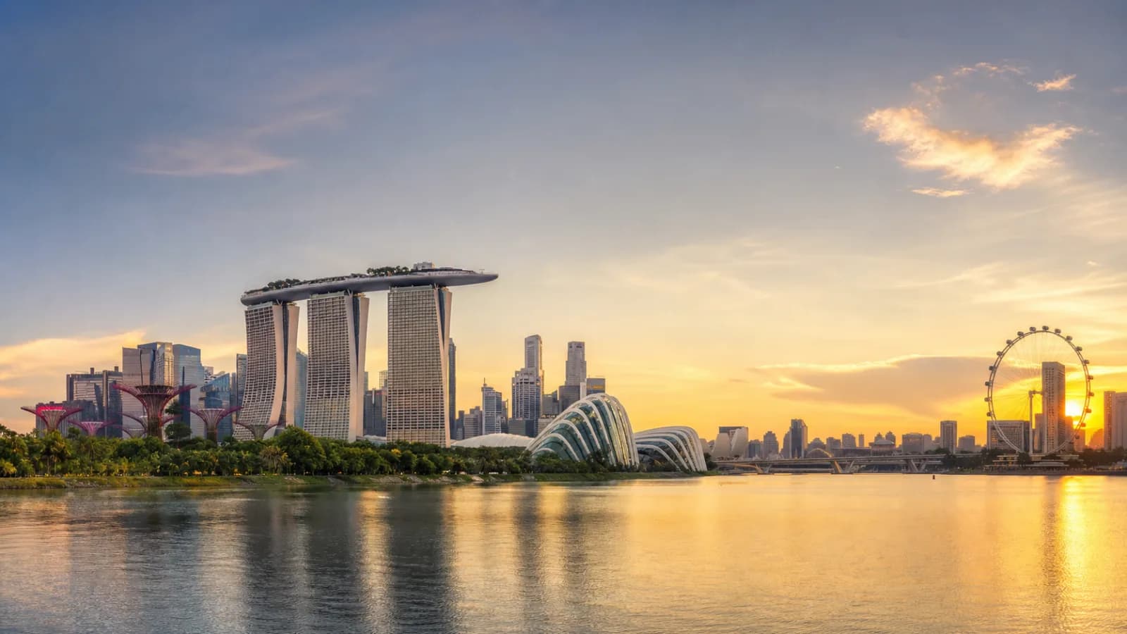 Singapore at golden hour - Singapore Airlines Business Class destination