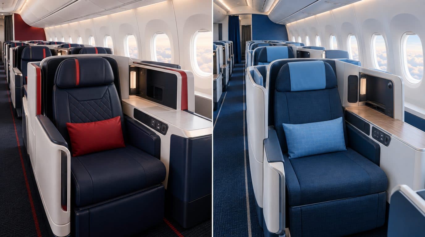 Illustration: Air France and KLM Business Class cabins side by side