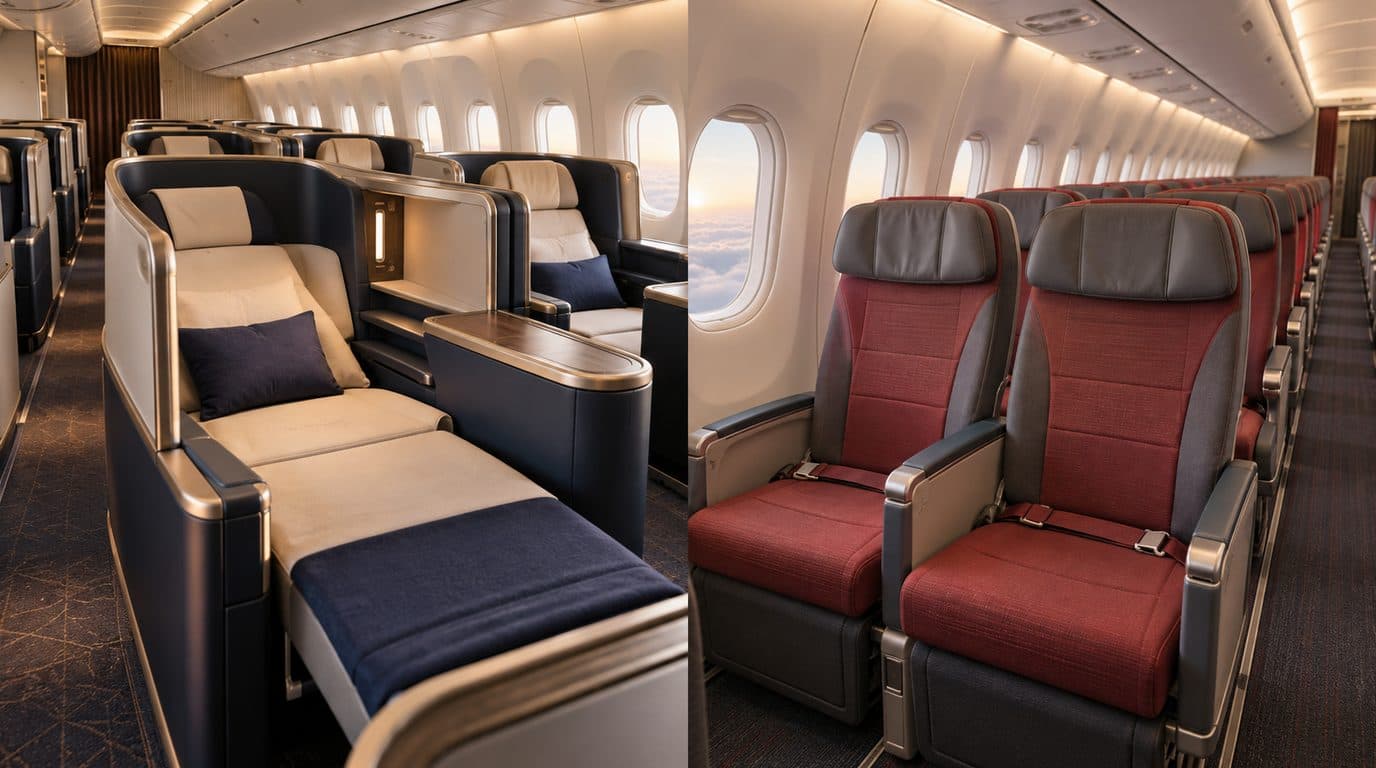 Illustration: La Compagnie and Norse Atlantic Premium Business Class cabins side by side